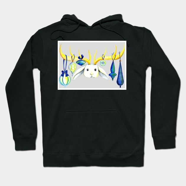 Ornamental Jackalope Card Hoodie by SimplyKitt